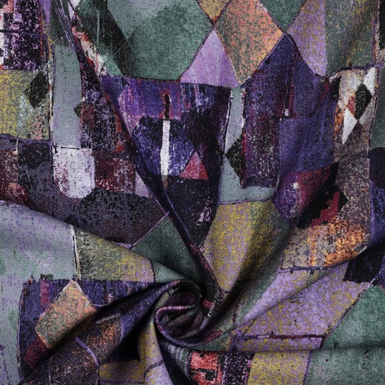 CANVAS DIGITAL GEOMETRIC AUBERGINE #7