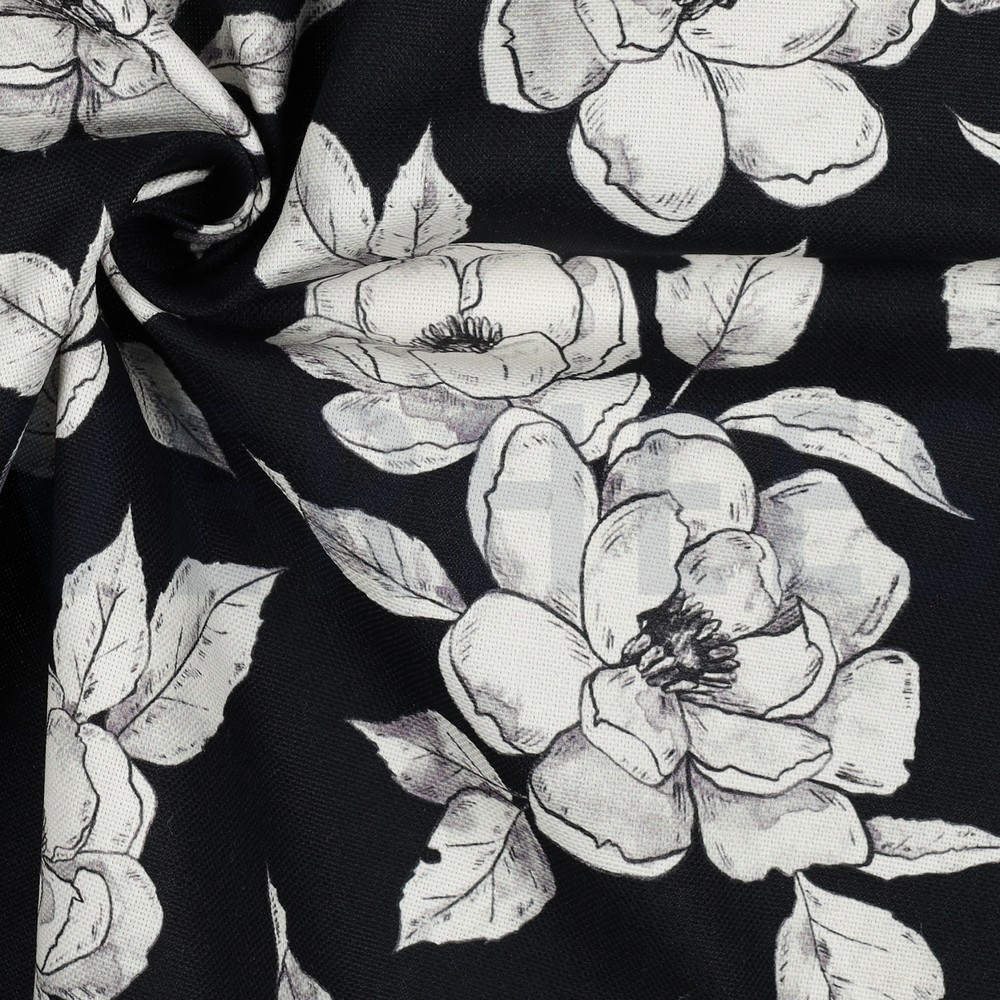 CANVAS DIGITAL BLUMEN SCHWARZ #7