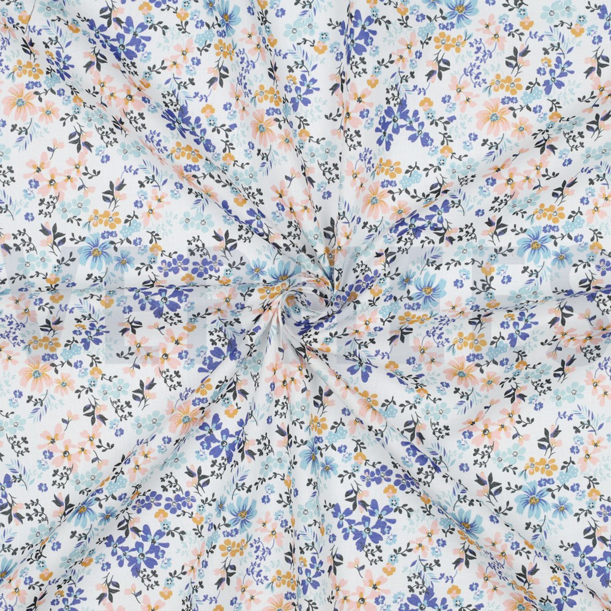 COTON VOILE DIGITAL FLEURS BLEU (high resolution) #3