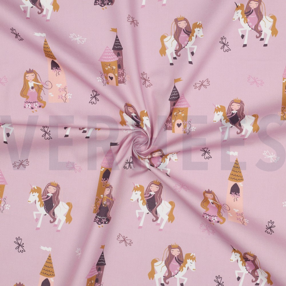 POPELINE DE COTON TISSAGE FIN PRINCESSES ROSE #7