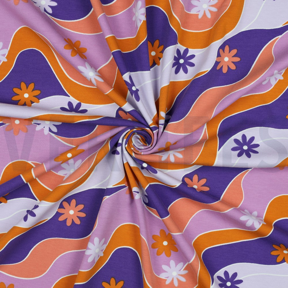 JERSEY BLUMEN LAVENDEL #7