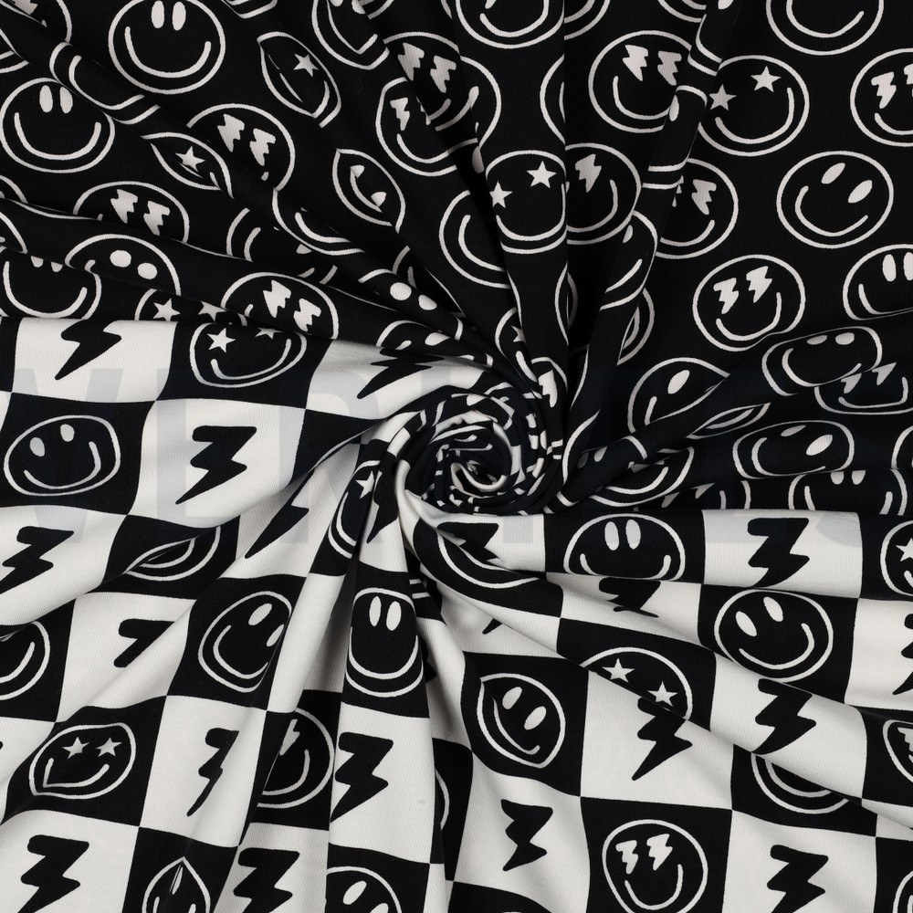 JERSEY HAPPY FACES BLACK #7
