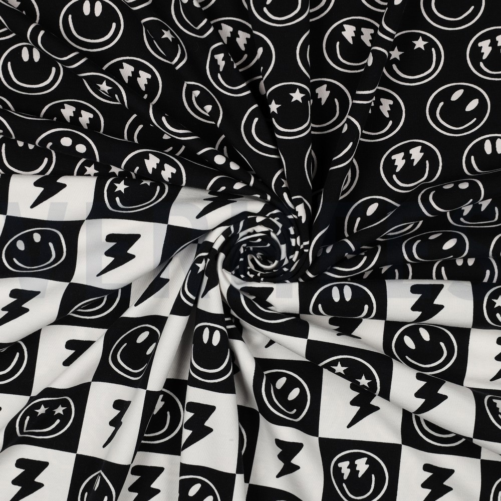 JERSEY HAPPY FACES BLACK #7