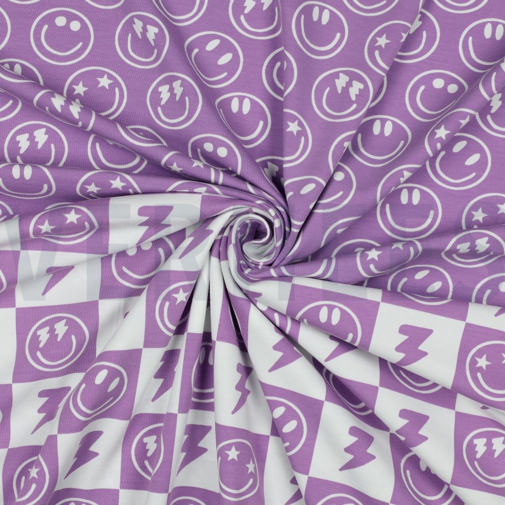 JERSEY HAPPY FACES LAVENDER #7