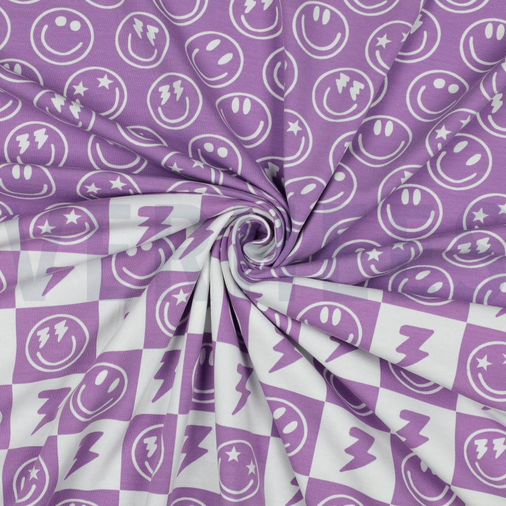 JERSEY HAPPY FACES LAVENDER #7