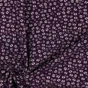 BAMBOO COTTON JERSEY FLOWERS DARK PURPLE (thumbnail) #3