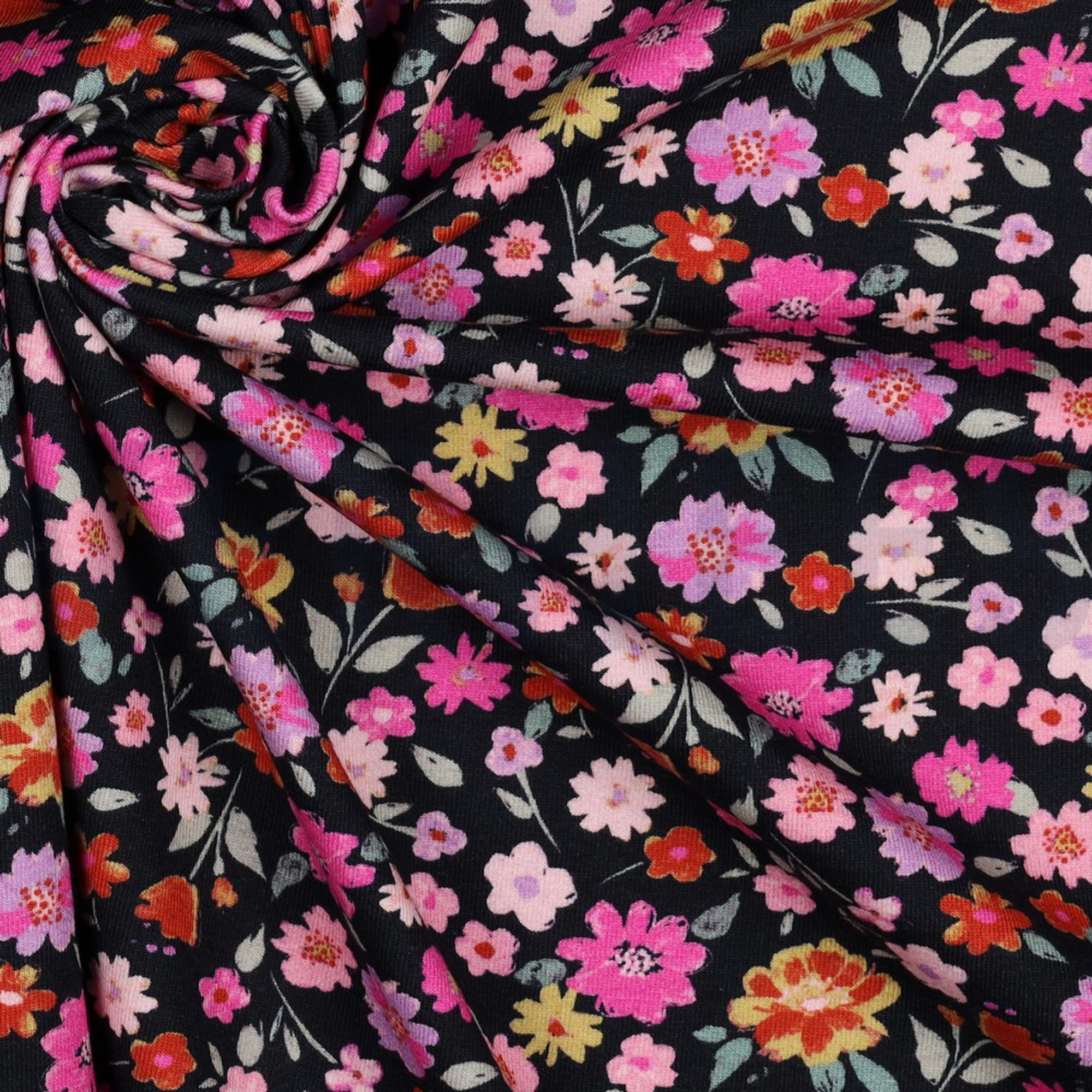 JERSEY GOTS DIGITAL FLOWERS NAVY (high resolution) #3