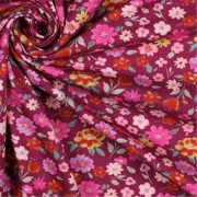 JERSEY GOTS DIGITAL FLOWERS CERISE (thumbnail) #3