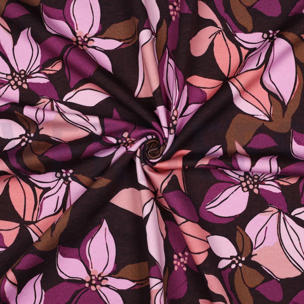 SWEAT DIGITAAL BLOEMEN BORDEAUXROOD #7