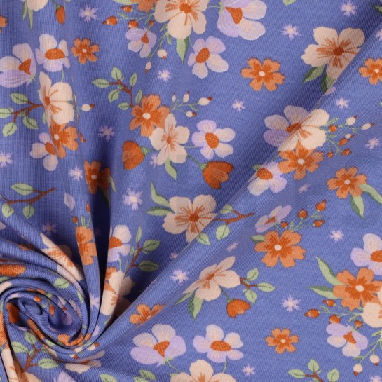 JERSEY GOTS FLOWERS LAVENDER #7