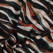 VISCOSE LUREX DIGITAL ANIMAL SKIN BLACK/ORANGE (thumbnail) #3
