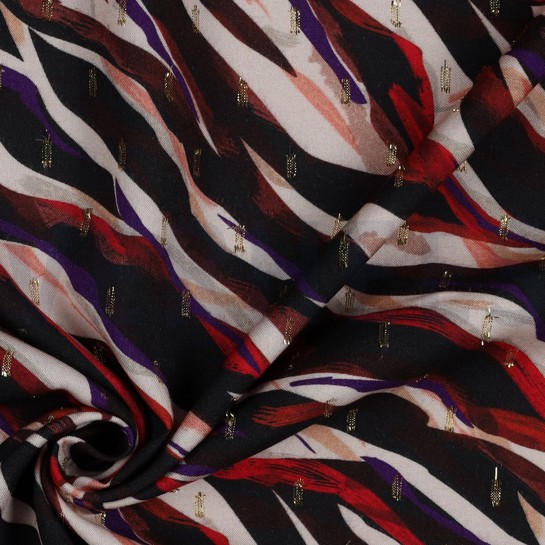 VISCOSE LUREX DIGITAL ANIMAL SKIN BLACK/PURPLE #7