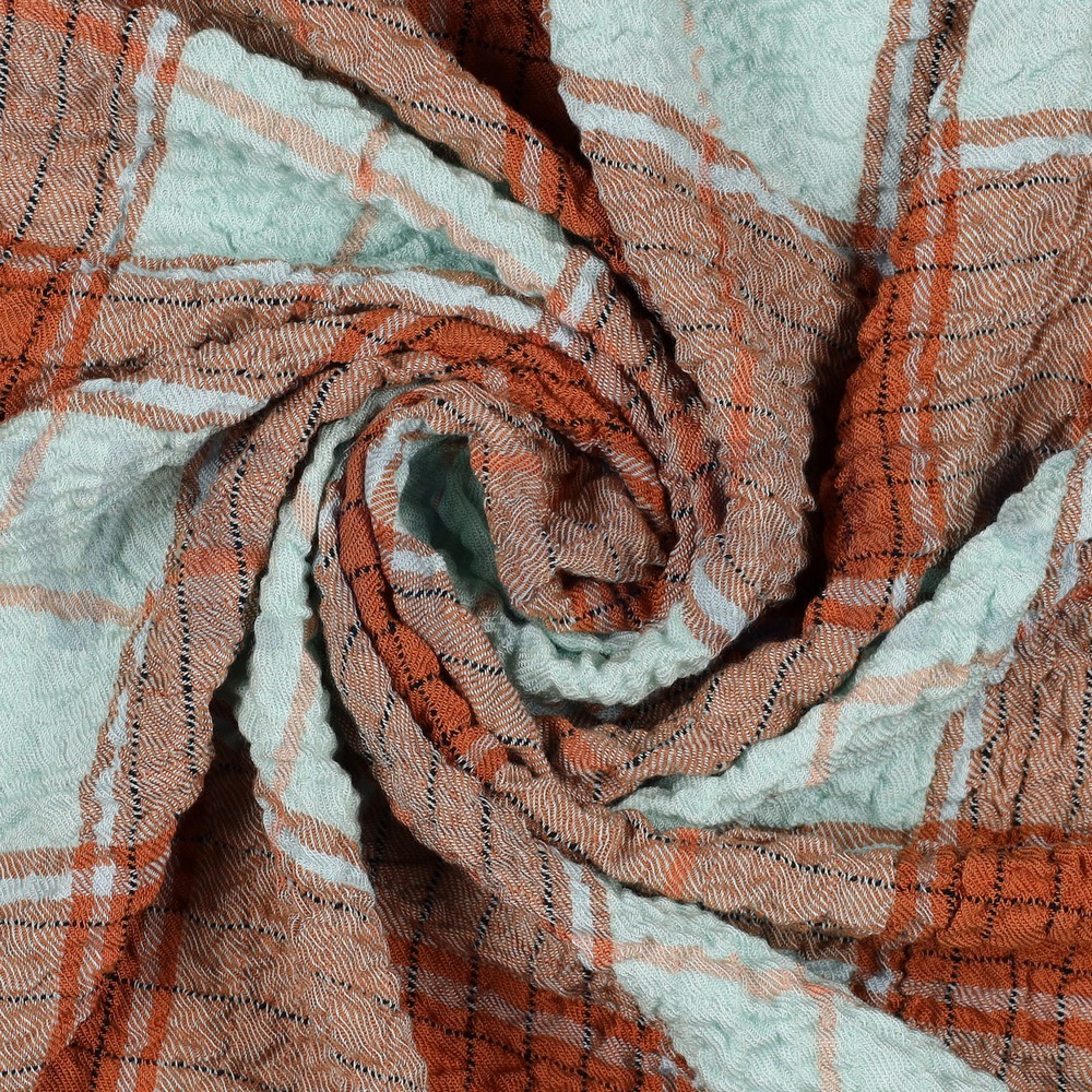 VISCOSE KRINKEL RUITEN MINT #7