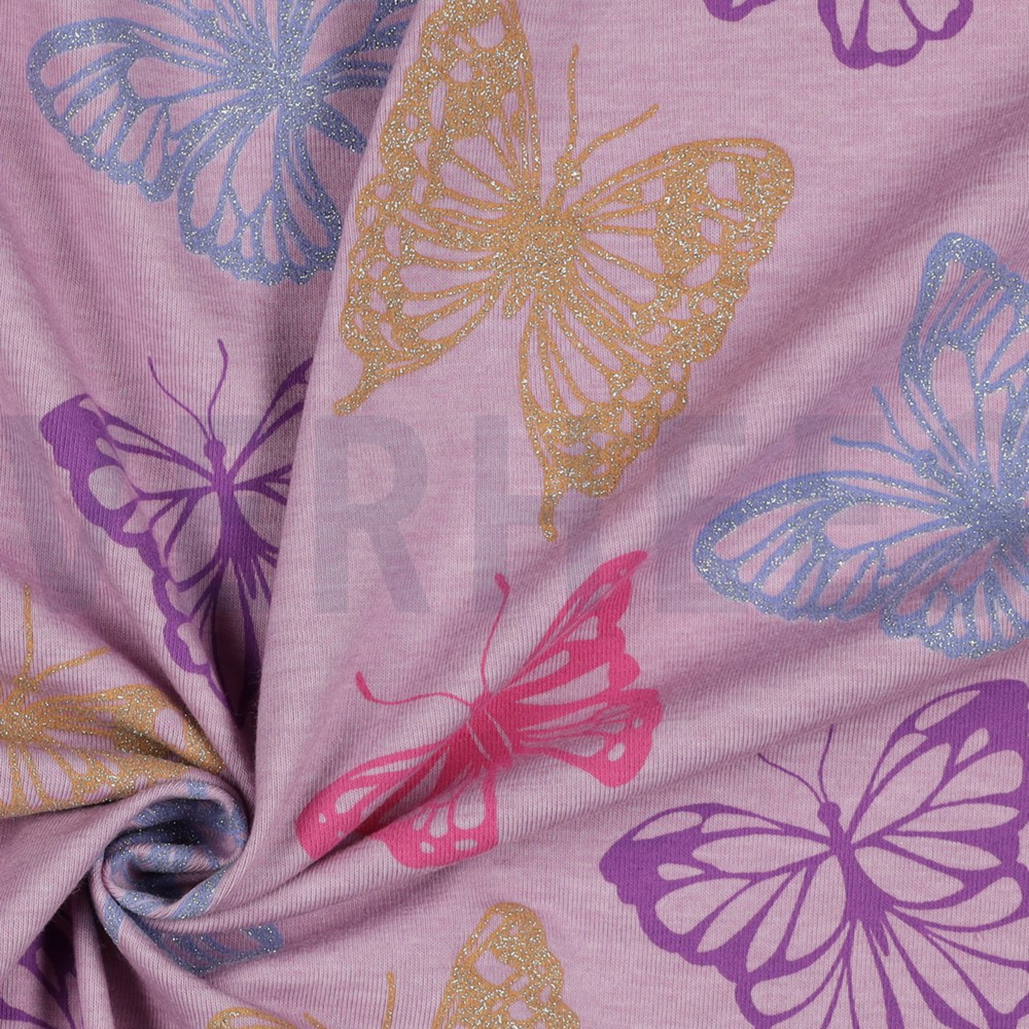 JERSEY MELANGE GLITTER BUTTERFLIES LILAC MELANGE (high resolution) #3