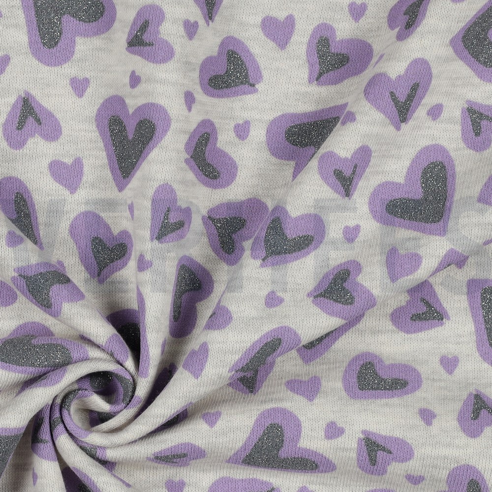 SWEAT MELANGE GLITTER LEOPARD HEARTS ECRU MELANGE #7