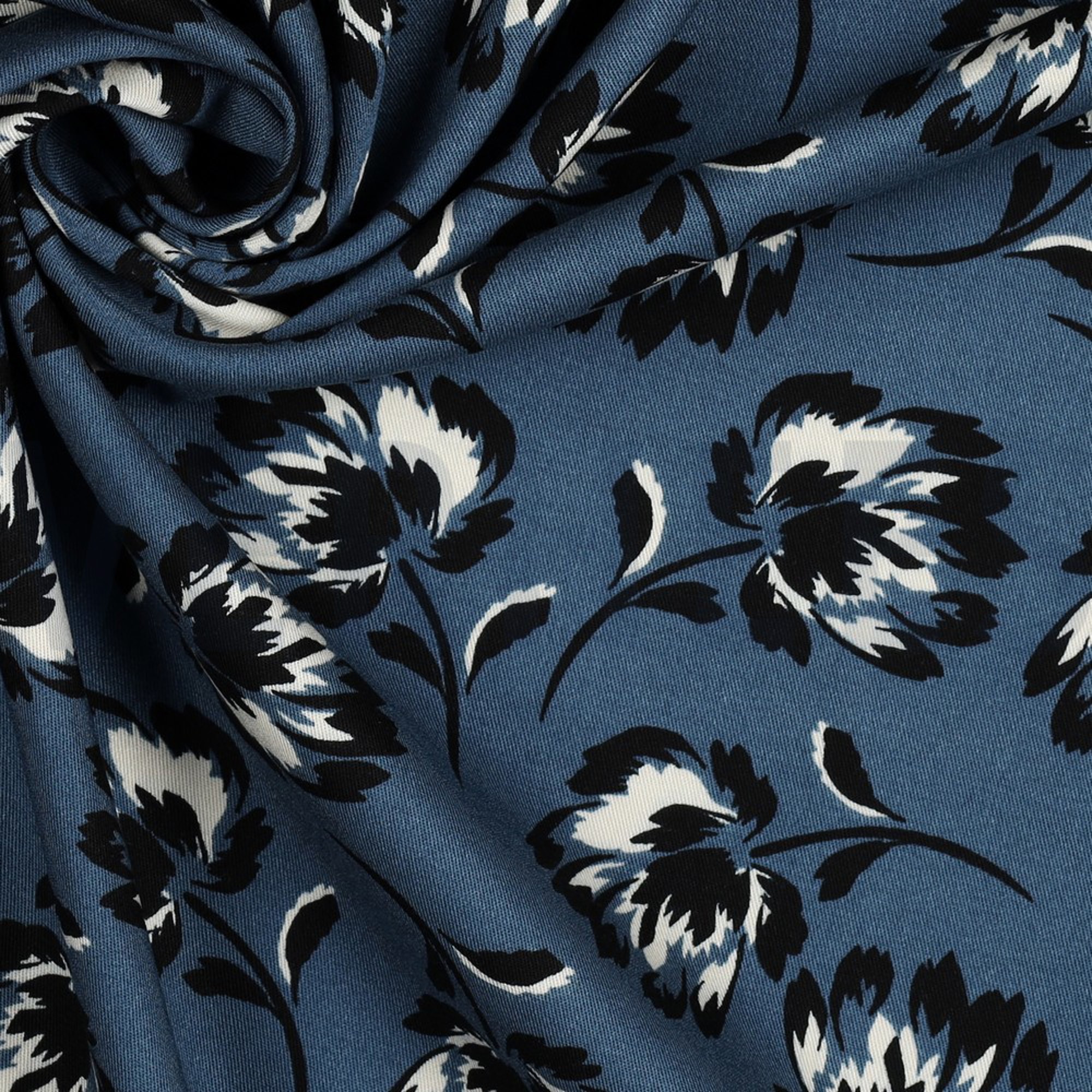 VISCOSE ROSELLA STRETCH BLOEMEN BLAUW (high resolution) #3