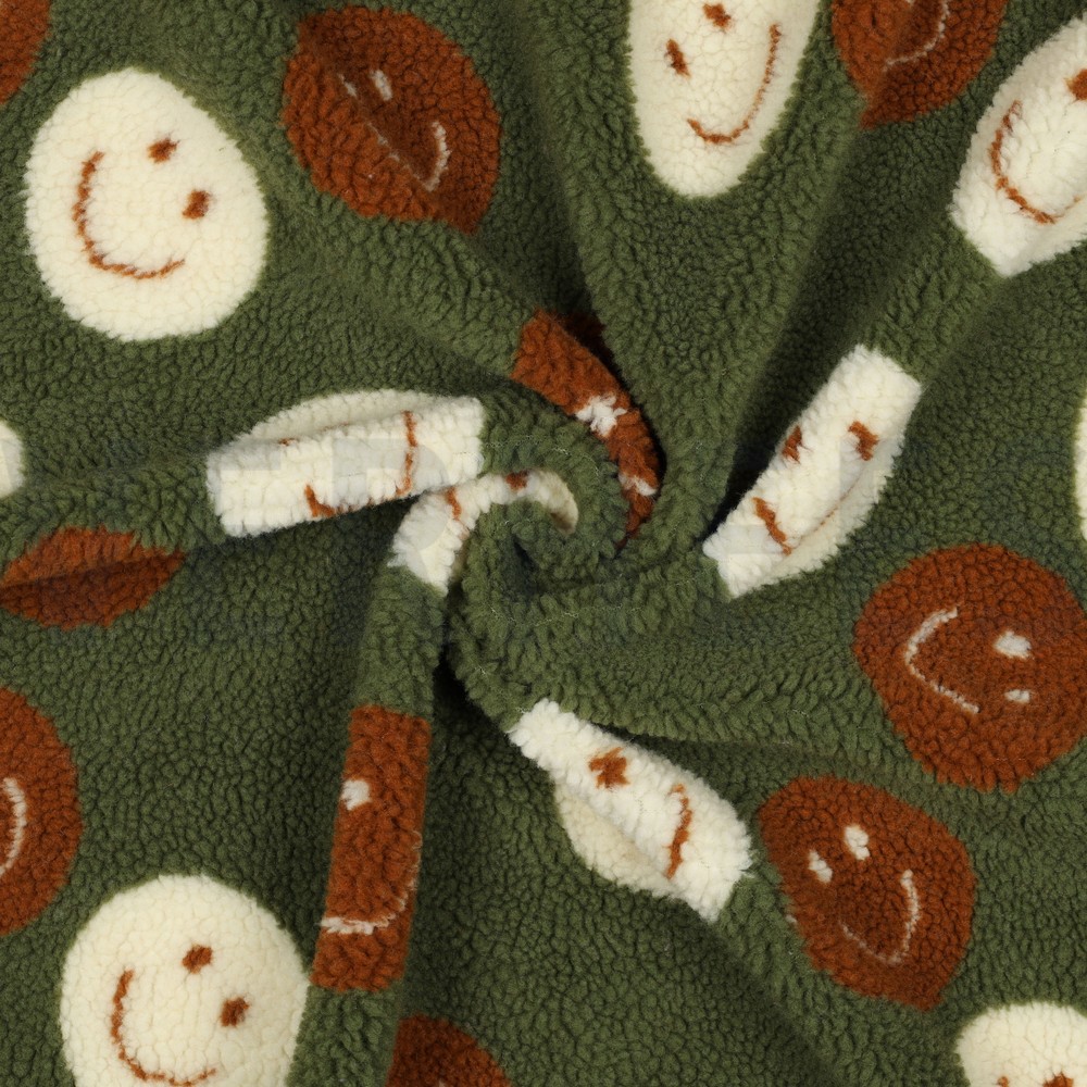 TEDDY JACQUARD HAPPY FACES GREEN #7