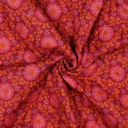 COTTON VOILE STEPPED FLOWERS PINK/ BURGUNDY (thumbnail) #3