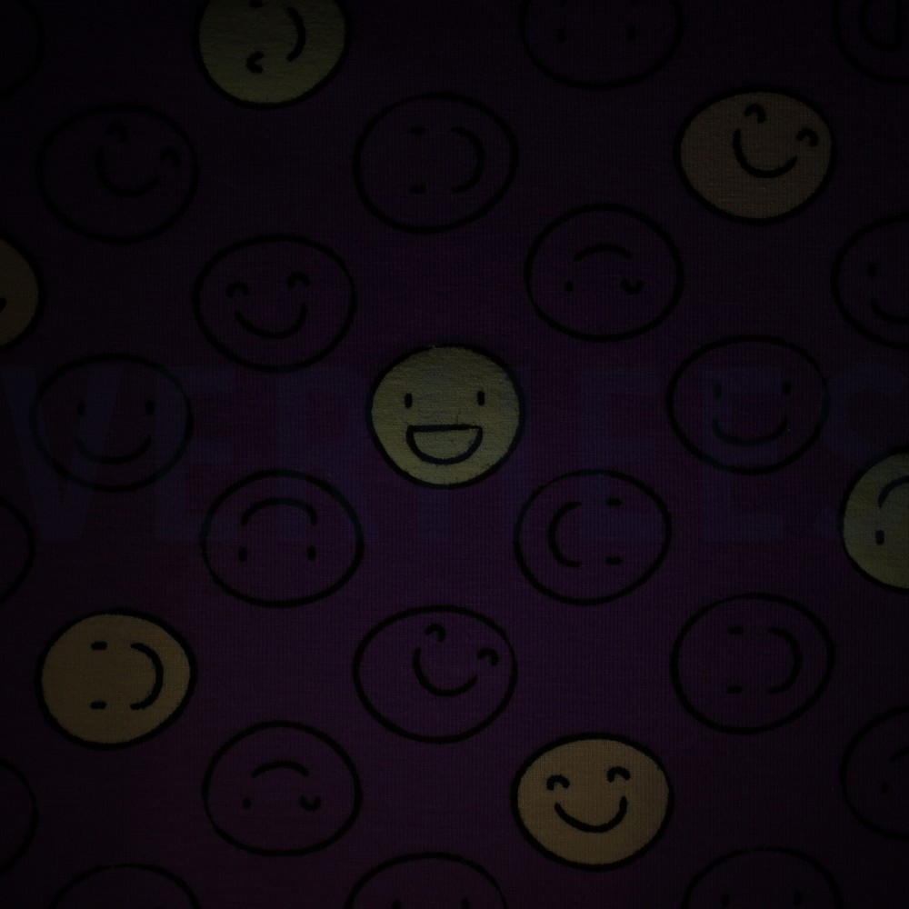 JERSEY GLOW IN THE DARK SMILEYS PURPLE #7