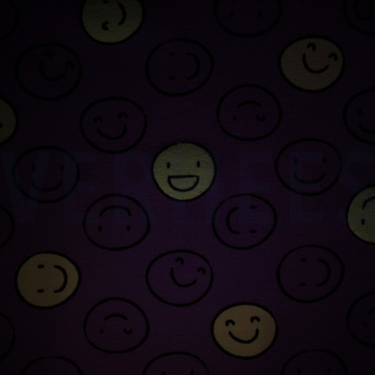 JERSEY PHOSPHORESCENTS SMILEYS VIOLET #7
