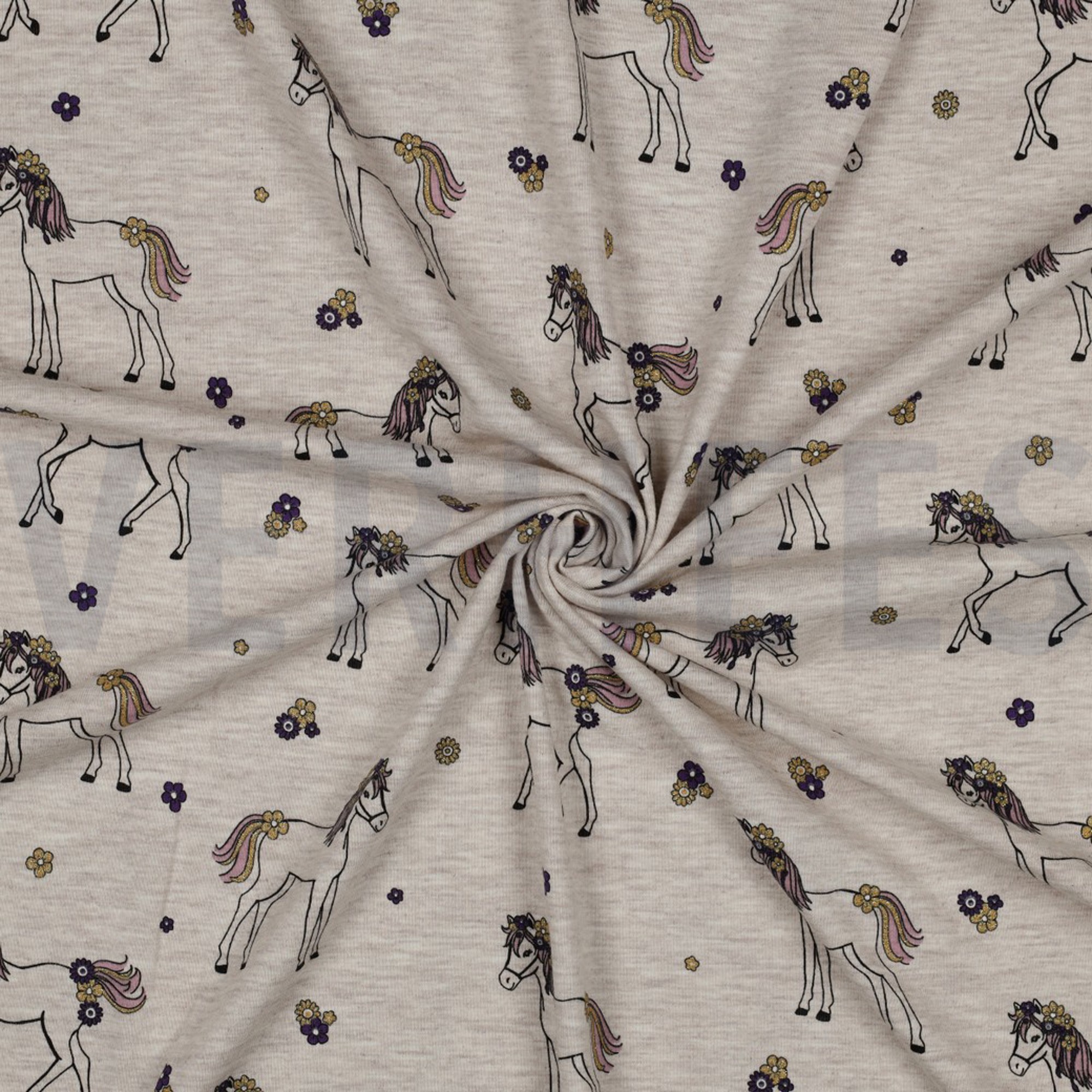 JERSEY MÉLANGE PAILLETTES CHEVAUX SABLE CLAIR (high resolution) #3