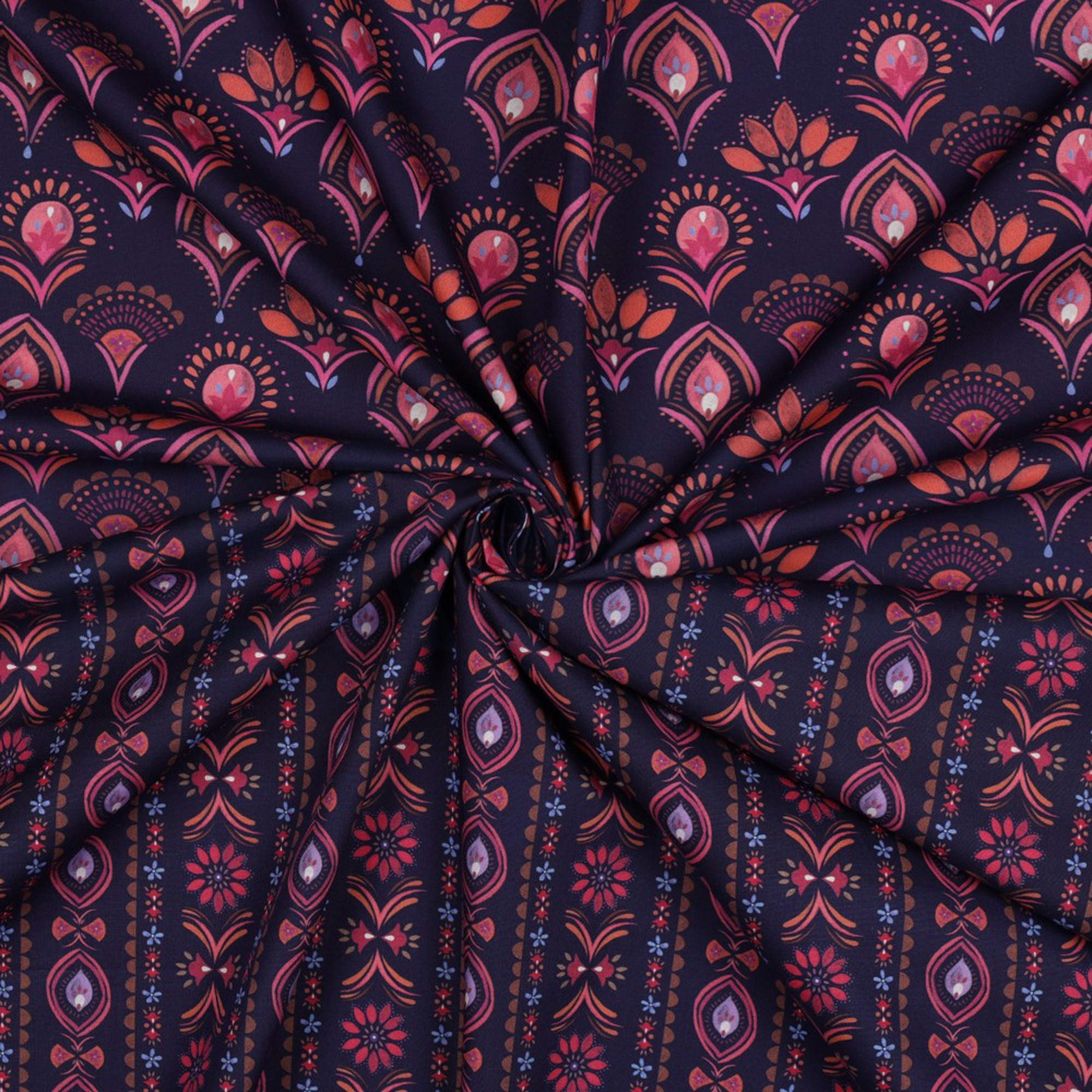 FINE POPLIN DIGITAL FLOWERS NAVY (high resolution) #3