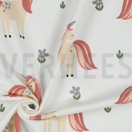 JERSEY GLITTER UNICORNS WHITE #7