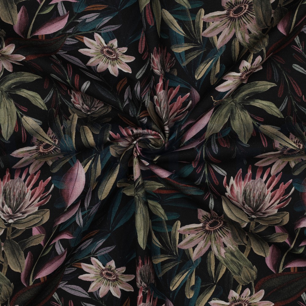 CANVAS DIGITAL FLOWERS BLACK #7