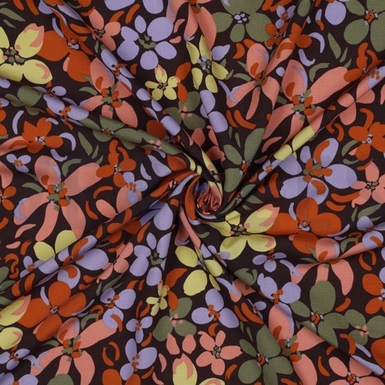 VISCOSE RADIANCE BLOEMEN DONKERBRUIN #7