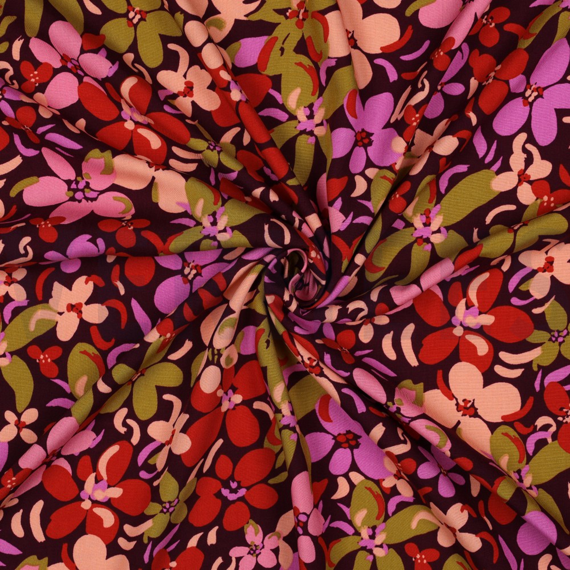 VISCOSE RADIANCE FLEURS VIOLET FONCÉ (high resolution) #3