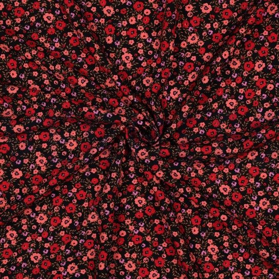 VISKOSE RADIANCE BLUMEN SCHWARZ #7