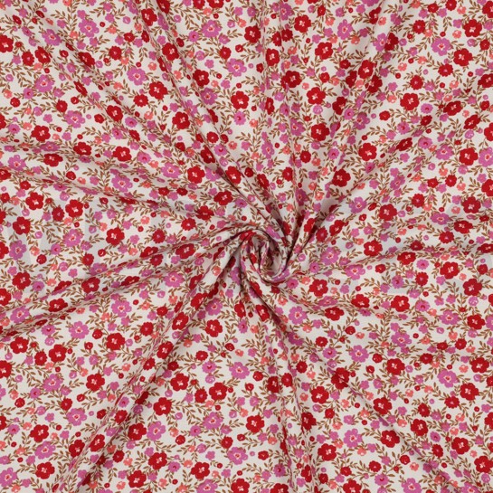 VISCOSE RADIANCE FLEURS BLANC CASSÉ #7