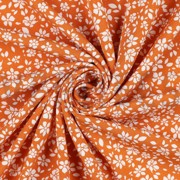 VISKOSE POPELINE STRETCH KLEINE BLUMEN ORANGE (thumbnail) #3