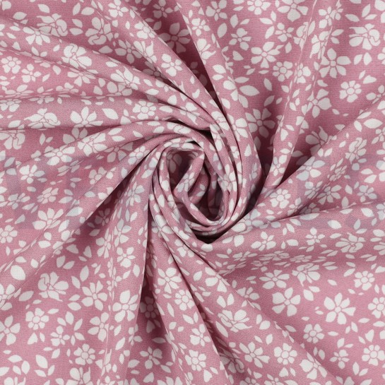 VISCOSE POPLIN STRETCH KLEINE BLOEMEN KERSENBLOESEM #7