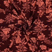 MAGNOLIA STRETCH TROPISCHE BLOEMEN BORDEAUXROOD (thumbnail) #3