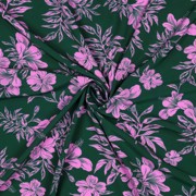 MAGNOLIA STRETCH TROPICAL FLOWERS DARK GREEN (thumbnail) #3