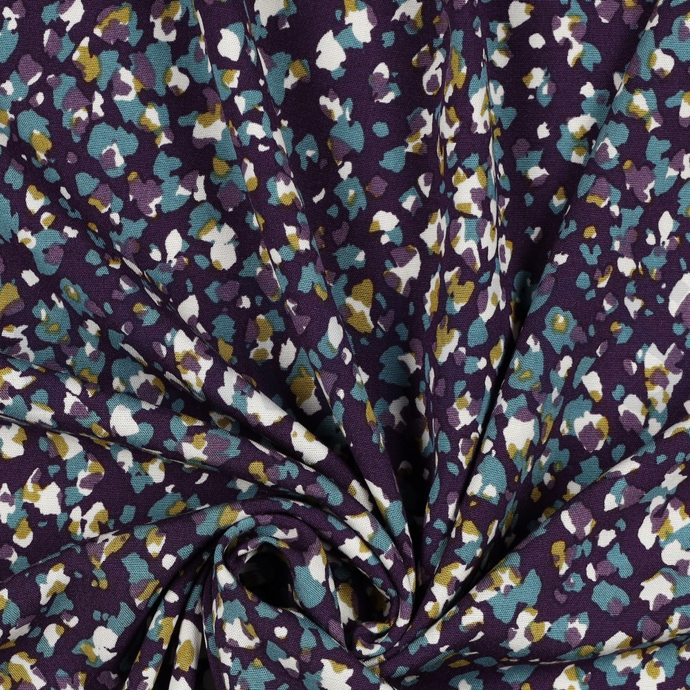VISCOSE POPELINE STRETCH PEAU D’ANIMAL AUBERGINE #7