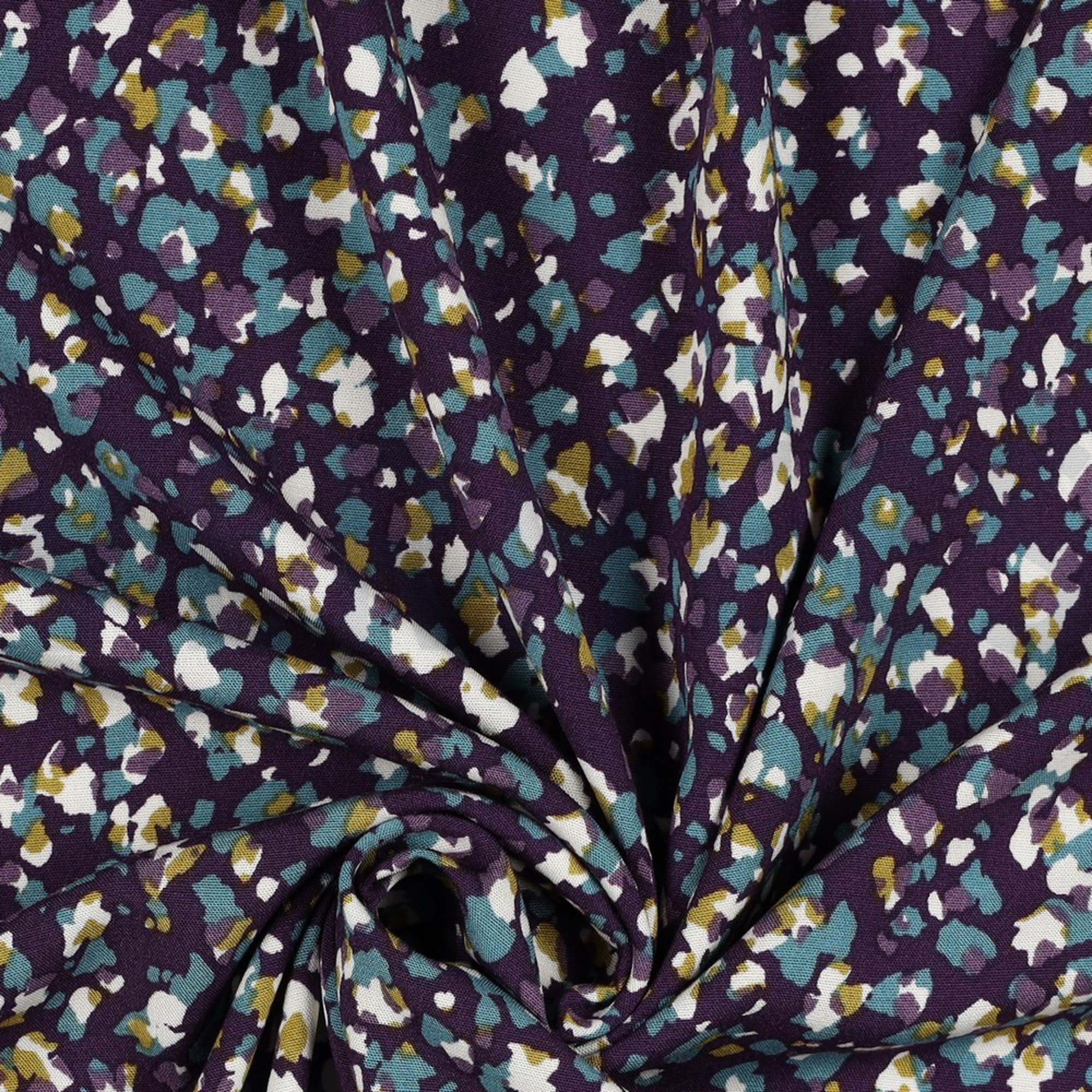 VISCOSE POPLIN STRETCH DIERENHUID AUBERGINE (high resolution) #3