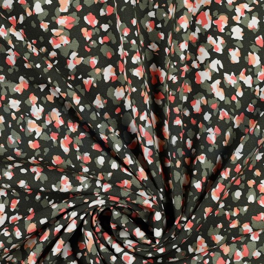 VISCOSE POPLIN STRETCH DIERENHUID LEGERGROEN #7