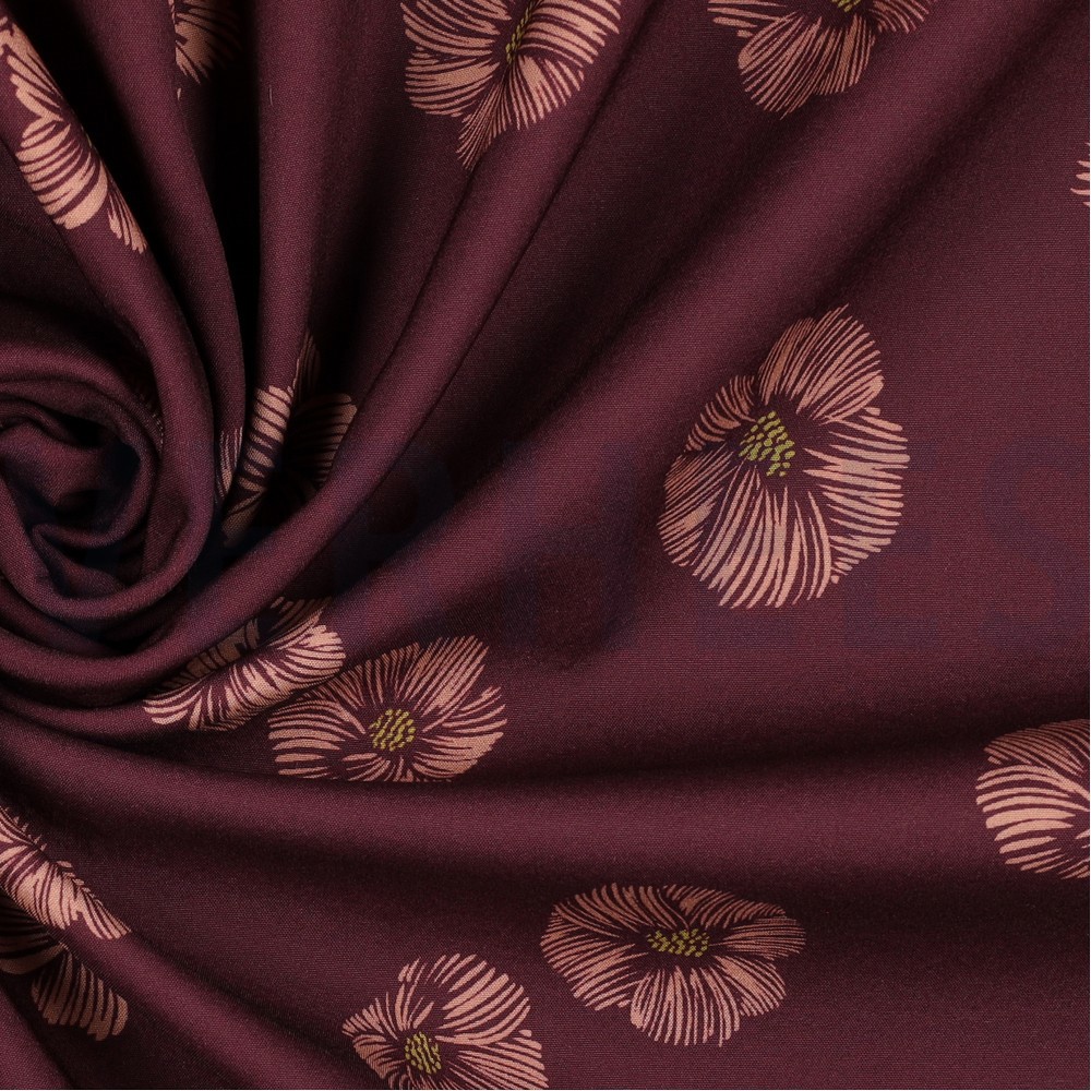 SOFTSHELL DIGITAAL BLOEMEN AUBERGINE #7