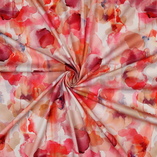 VISCOSE ROSELLA STRETCH DIGITAL ABSTRACT PINK #7