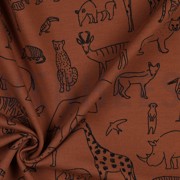 FRENCH TERRY SAFARI DIEREN AMANDEL (thumbnail) #3