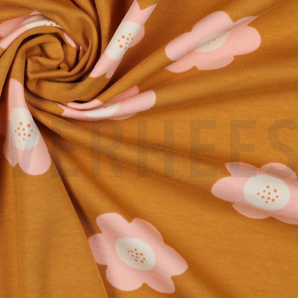 FRENCH TERRY GROSSE BLUMEN BRONZE #7