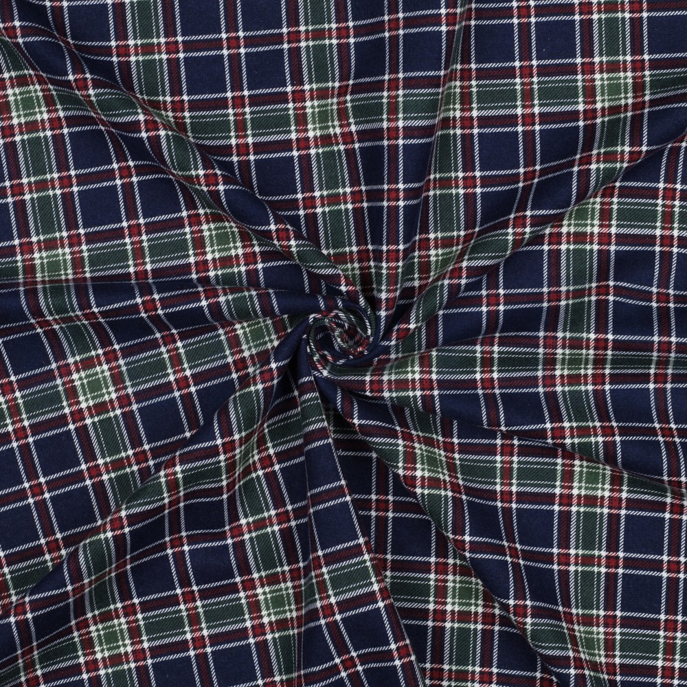 FLANELLE CARREAUX BLEU MARINE #7