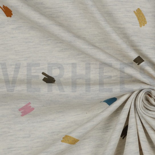 JERSEY MELIERT GLITZER KRIZELEIEN ECRU #7