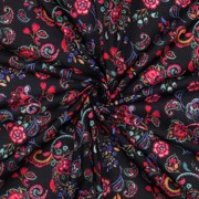 BAUMWOLLE VOILE DIGITAL BLUMEN SCHWARZ (thumbnail) #3