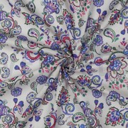 BAUMWOLLE VOILE DIGITAL BLUMEN GEBROCHEN WEISS (thumbnail) #3