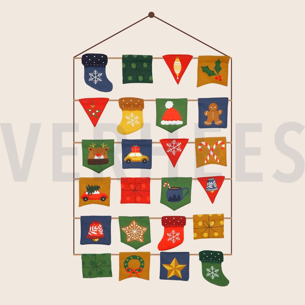 POPLIN DIGITAL ADVENT CALENDAR PANEL NAVY #7