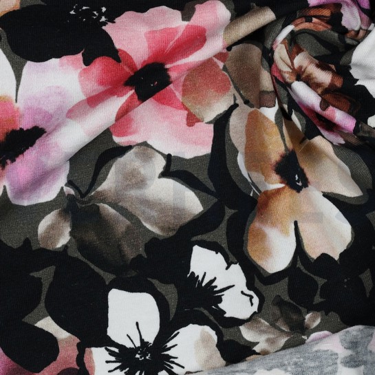 JERSEY DIGITAL FLOWERS ARMY GREEN #7