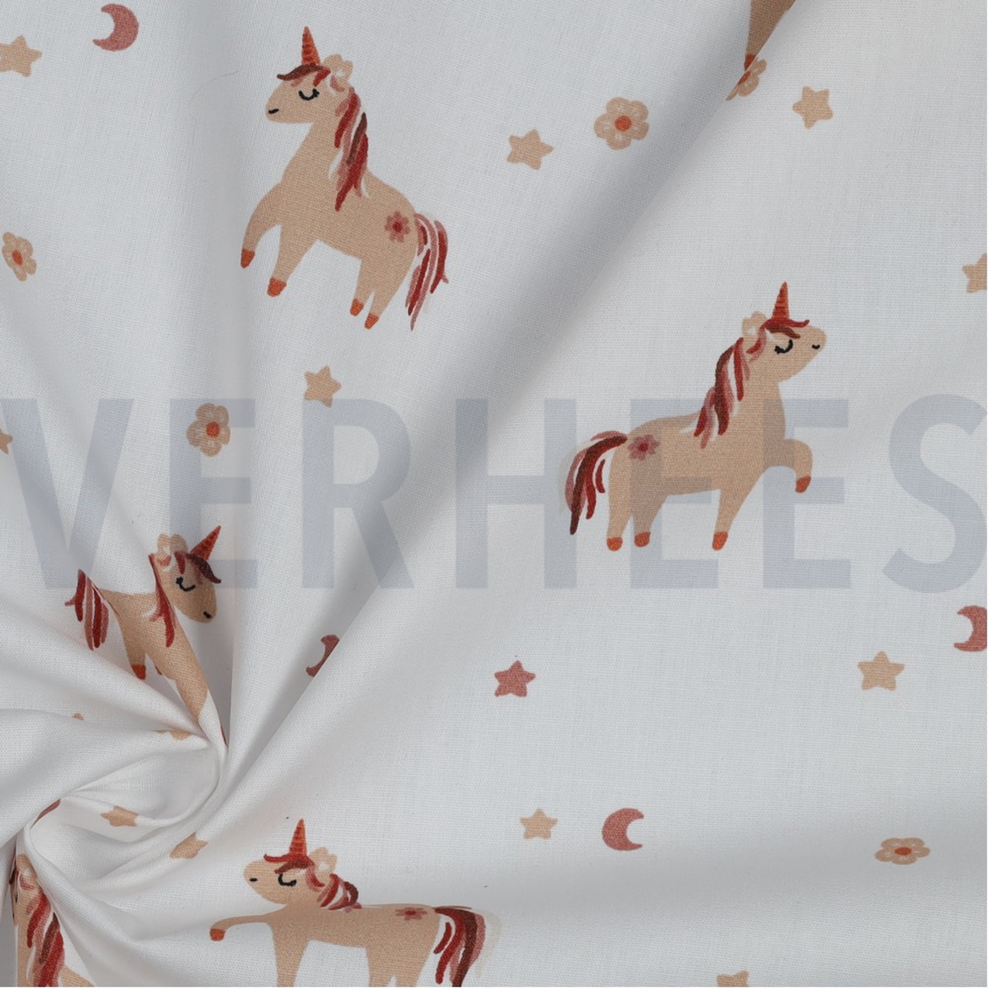 BAUMWOLLE POPELINE EINHÖRNER WEISS (high resolution) #3